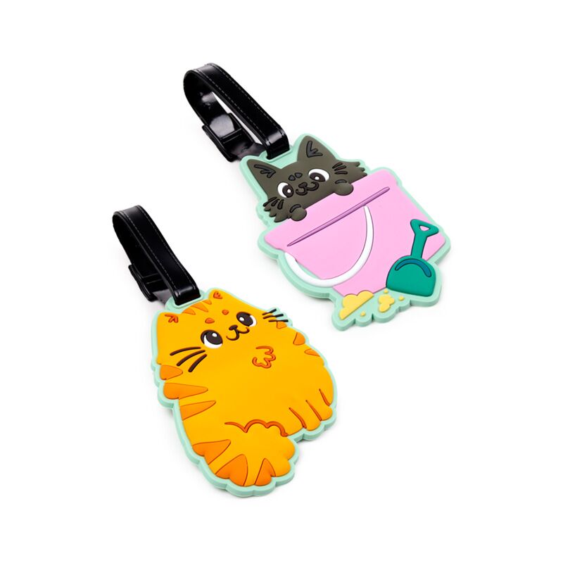 Afbeelding laden in galerijviewer, Beans co katten pvc kofferlabel set van 2
