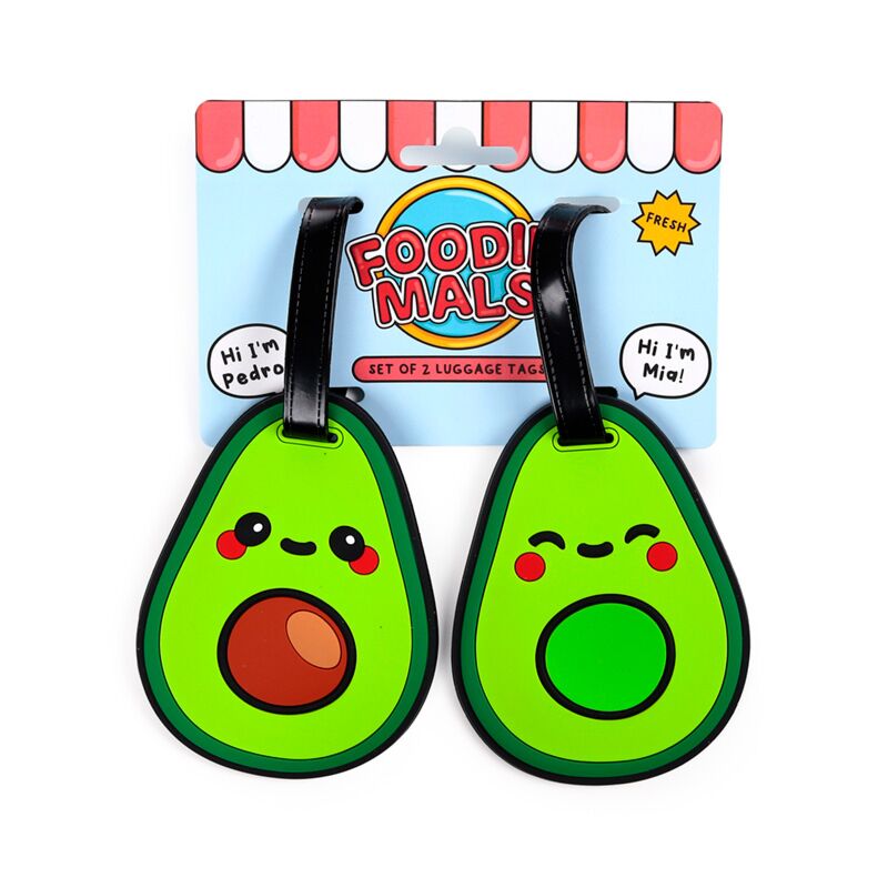 Afbeelding laden in galerijviewer, Foodiemals avocado pvc kofferlabel set van 2
