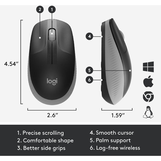 Logitech m190 full-size wireless mouse