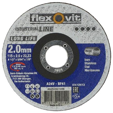 Flexovit dss industrial 230x2.5x22.23 a24v t41 rvs | 25 stuks