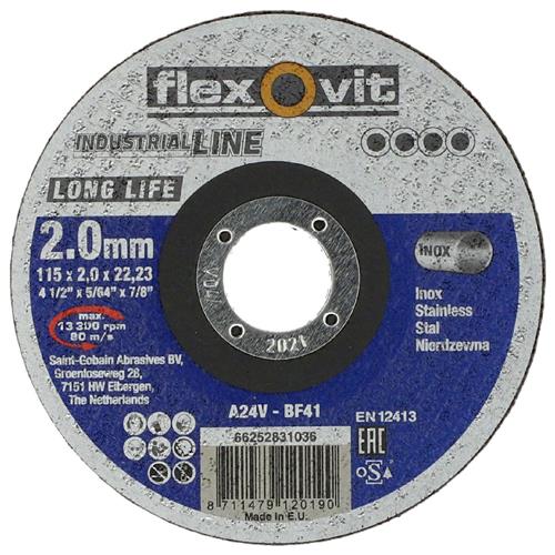 Flexovit dss industrial 125x2x22.23 a24v t41 rvs | 25 stuks