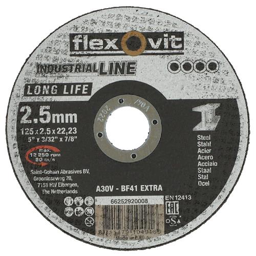 Flexovit dss industrial 125x2.5x22.23 a30v t41 staal | 25 stuks