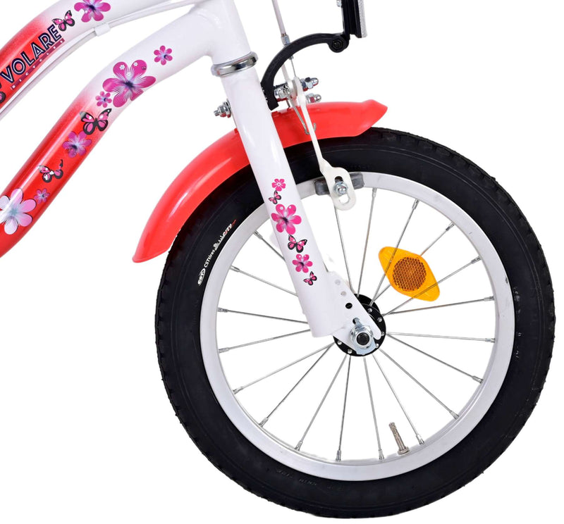 Afbeelding laden in galerijviewer, Volare Lovely Kinderfiets - Meisjes - 14 inch - Rood Wit - Twee Handremmen
