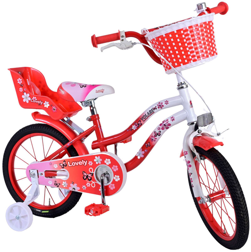 Afbeelding laden in galerijviewer, Volare Lovely Kinderfiets Meisjes 16 inch Rood Wit
