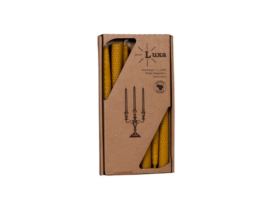 Luxa kaarsen in honingraatlook - bijenwas - 24cm - 7 st.