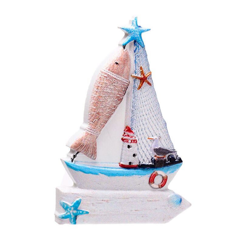 Afbeelding laden in galerijviewer, Zeilboot bord vis 3d zee strand souvenir magneet
