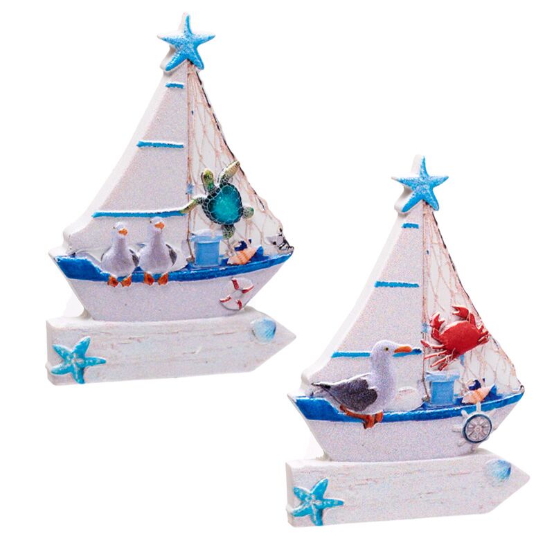 Afbeelding laden in galerijviewer, Zeilboot zeeleven 3d zee strand souvenir magneet
