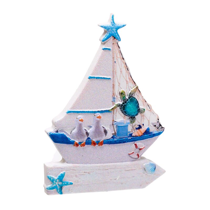 Afbeelding laden in galerijviewer, Zeilboot zeeleven 3d zee strand souvenir magneet
