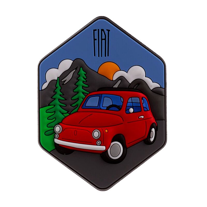 Afbeelding laden in galerijviewer, Fiat 500 dolomiet bergen pvc magneet
