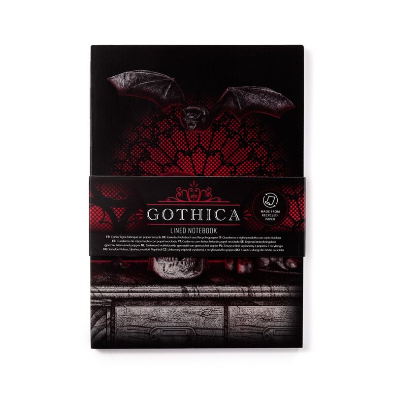 Afbeelding laden in galerijviewer, Gothica gerecycled a5 gelinieerd notitieboekje
