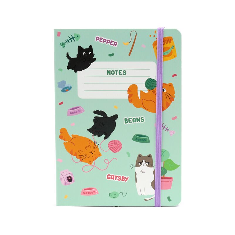 Afbeelding laden in galerijviewer, Beans co katten gerecycled a5 gelinieerd notitieboekje
