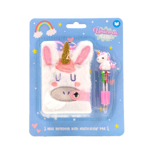 Unicorn magic mini notitieboekje a7 4-kleuren pen