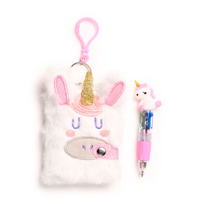 Afbeelding laden in galerijviewer, Unicorn magic mini notitieboekje a7 4-kleuren pen
