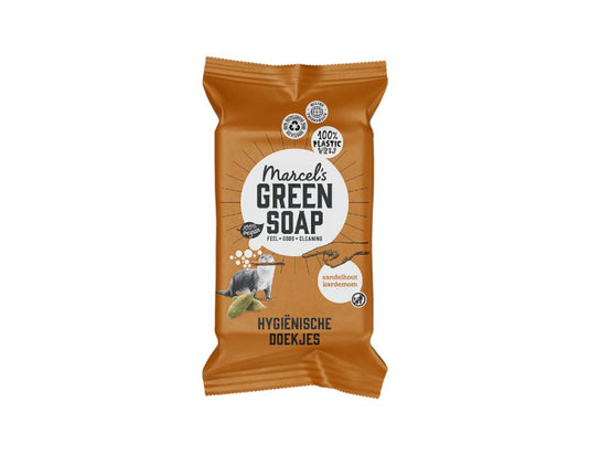 Marcel's green soap schoonmaakdoekjes sandelhout kardemom