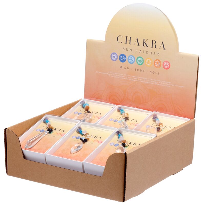 Afbeelding laden in galerijviewer, Edelsteen chakra suncatcher kristal
