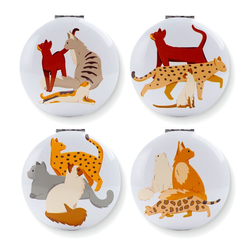 Afbeelding laden in galerijviewer, Feline fine kat compact make up spiegeltje
