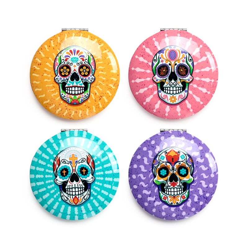 Afbeelding laden in galerijviewer, Dia de los muertos compact make up spiegeltje
