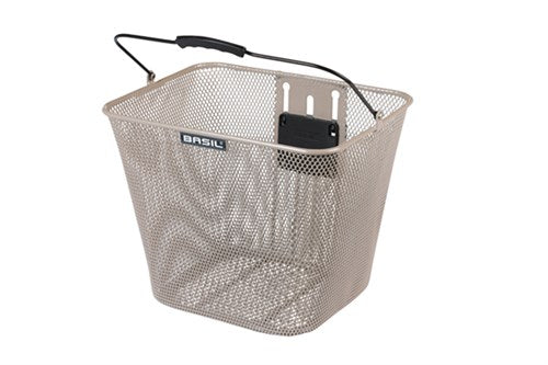 Afbeelding laden in galerijviewer, Basil b.v. basil mand bilboa afneembaar klickfix nude metallic 10238
