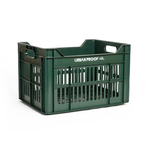 Urban proof fietskrat recycled kunststof 30l donker groen 40x30x25 cm