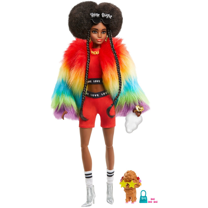 Afbeelding laden in galerijviewer, Mattel Extra Doll 1 Rainbow Coat with Pet Poodle
