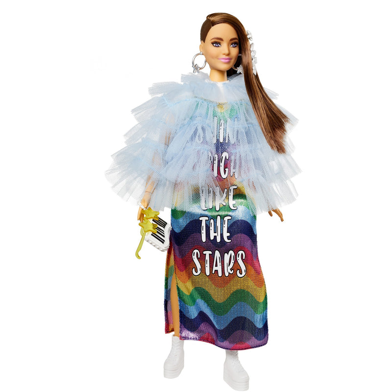 Afbeelding laden in galerijviewer, Mattel Extra Doll #9 Blue Ruffled Jacket with Pet Croco
