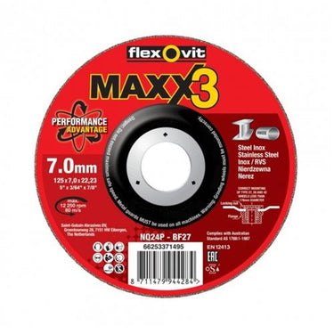 Flexovit abs maxx 3 inox 180x7x22.23 nq24p t27 | 10 stuks