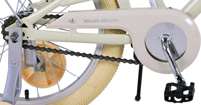 Afbeelding laden in galerijviewer, Volare Melody Kinderfiets - Meisjes - 18 inch - Zand - Twee handremmen
