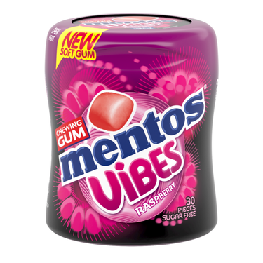 Mentos gum vibes raspberry - kauwgom - suikervrij - 6x30stuks