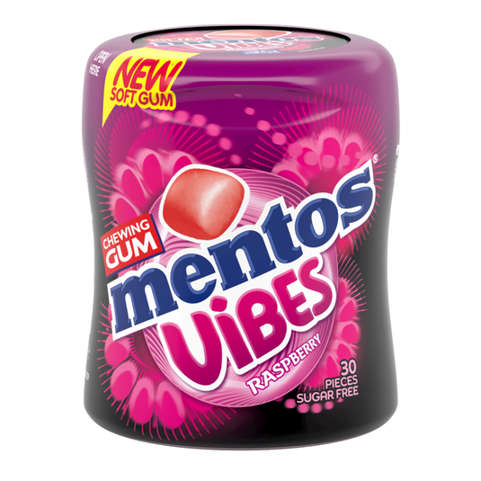 Mentos gum vibes raspberry - kauwgom - suikervrij - 6x30stuks