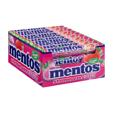 Mentos strawberry mix rol (40 stuks)