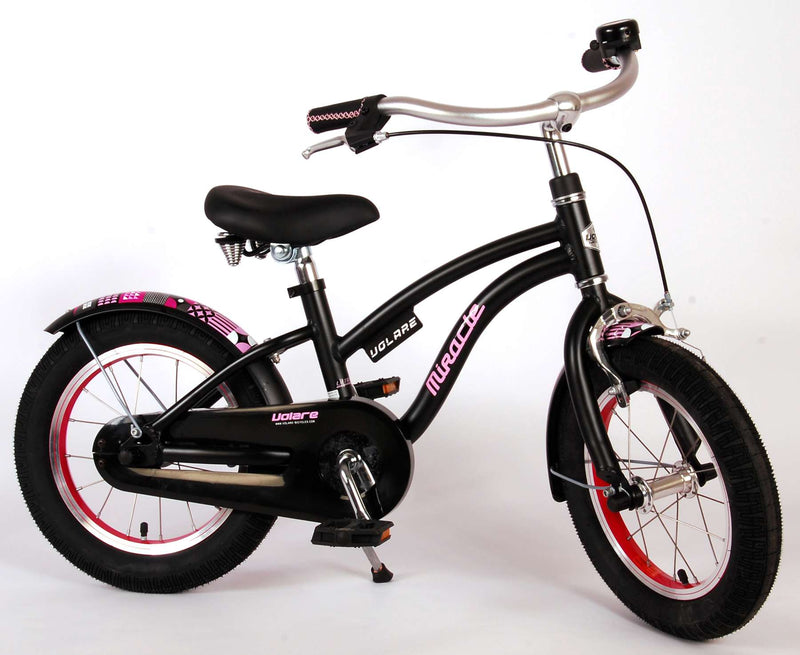 Afbeelding laden in galerijviewer, Volare Miracle Kinderfiets - Meisjes - 14 inch - Mat Zwart - Prime Collection

