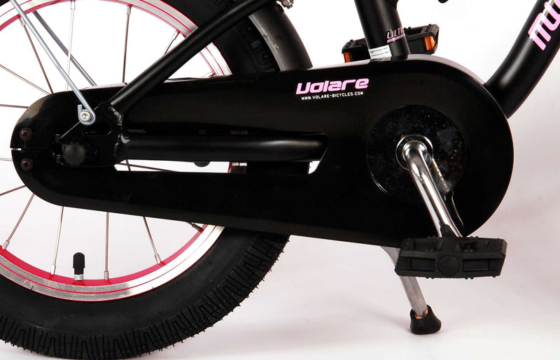 Afbeelding laden in galerijviewer, Volare Miracle Kinderfiets - Meisjes - 14 inch - Mat Zwart - Prime Collection
