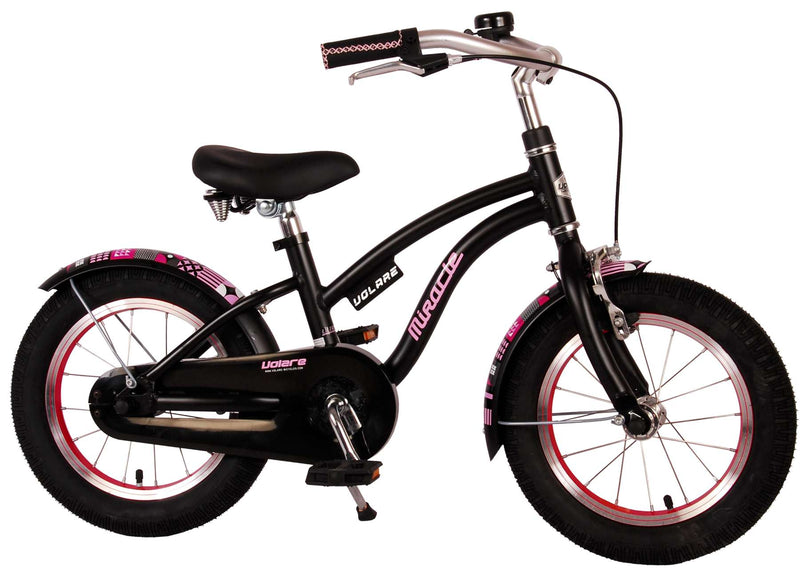 Afbeelding laden in galerijviewer, Volare Miracle Kinderfiets - Meisjes - 14 inch - Mat Zwart - Prime Collection
