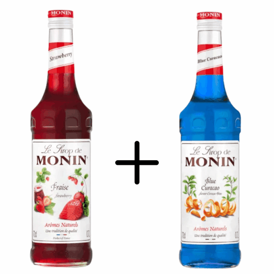 Monin siroop aardbei fraise + blue curacao