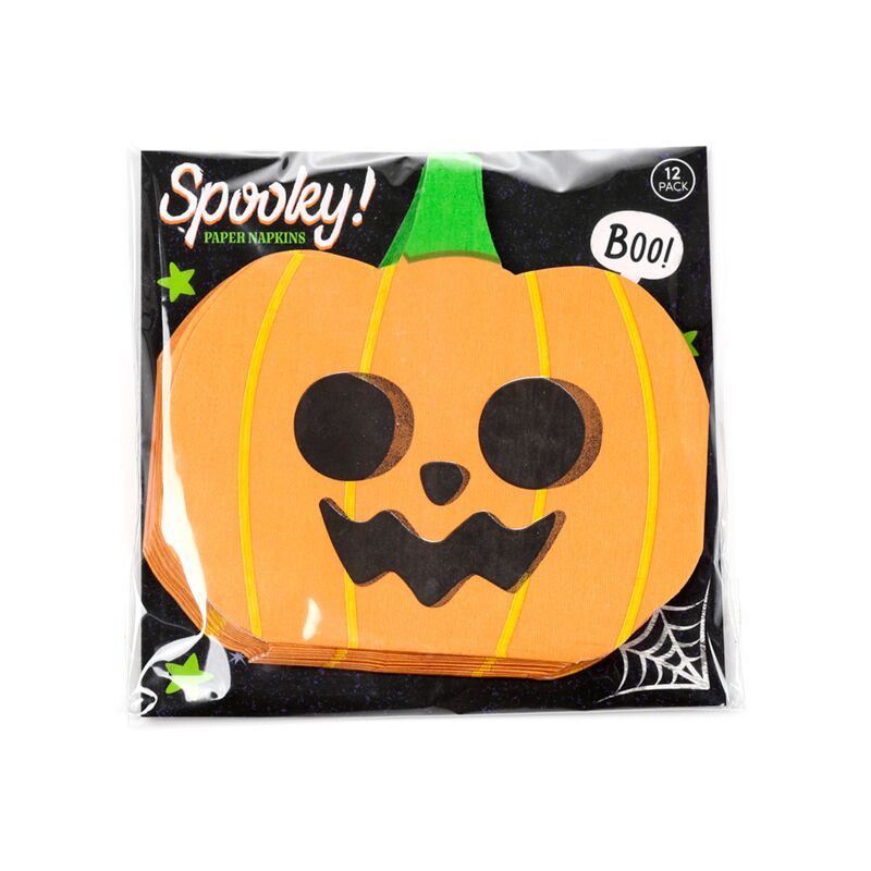 Afbeelding laden in galerijviewer, Halloween pompoen pak van 12 3-laags papieren feestservetten
