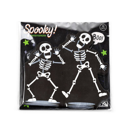 Halloween geraamte pak van 12 3-laags papieren feestservetten