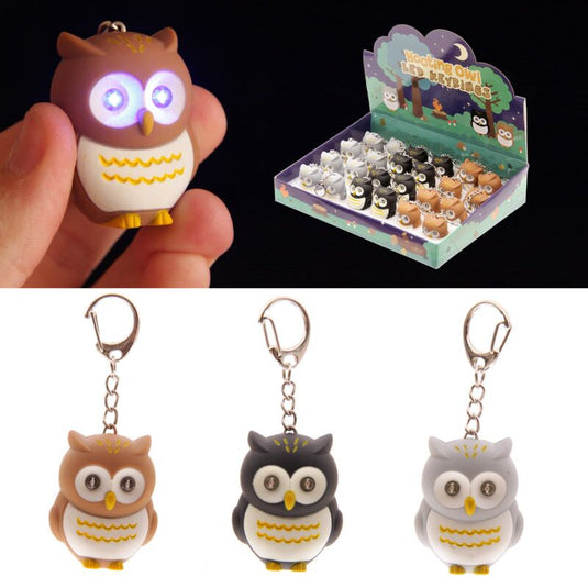 Oplichtende uil sleutelhanger