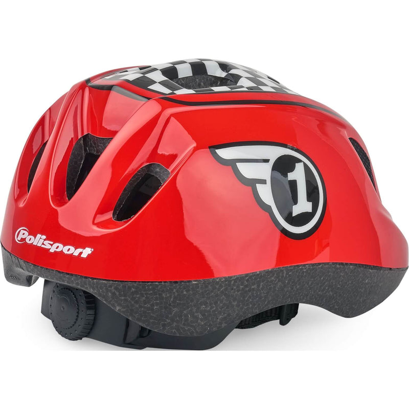 Afbeelding laden in galerijviewer, Polisport Kinderhelm Race. maat: XS (46 53 cm), kleur: rood zwart
