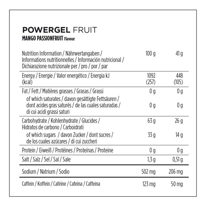 Afbeelding laden in galerijviewer, Powerbar powergel fruit (24 x 41gr) - mango-passion fruit (caffeine)
