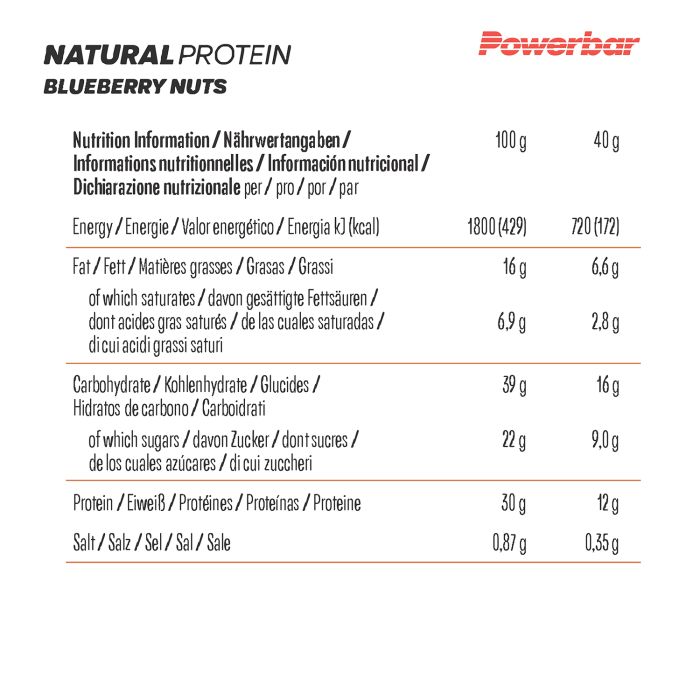 Afbeelding laden in galerijviewer, Powerbar natural protein (18 x 40gr) - blueberry nuts
