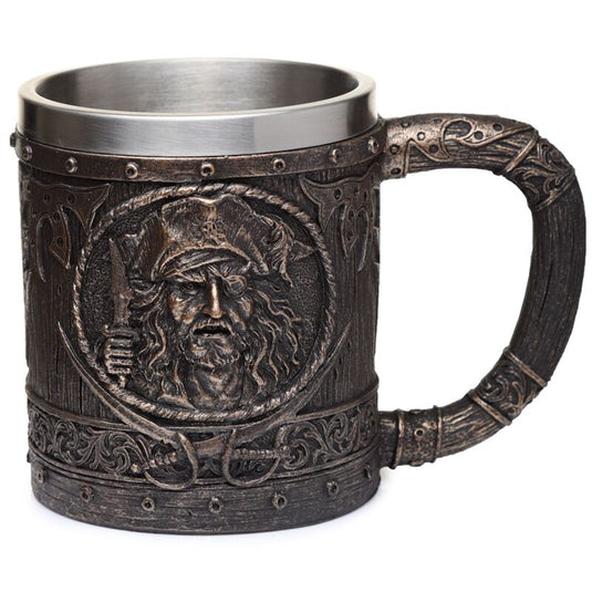 Decoratieve geborsteld goud hout-effect piraten bierpul