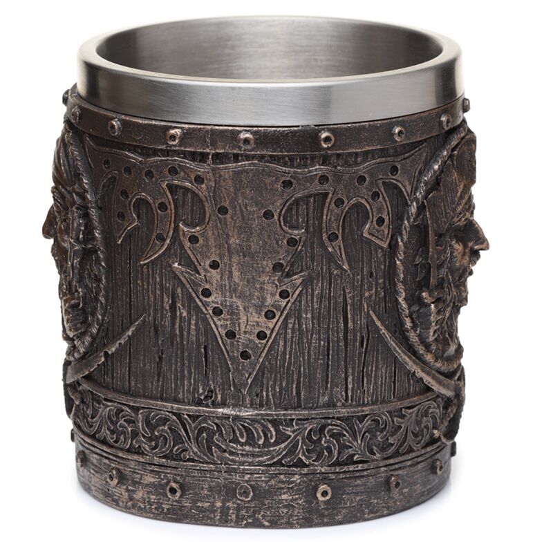 Afbeelding laden in galerijviewer, Decoratieve geborsteld goud hout-effect piraten bierpul
