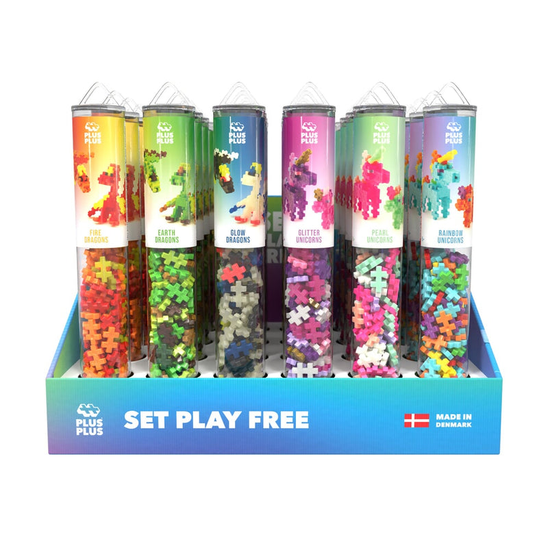 Afbeelding laden in galerijviewer, Plus plus plus-plus dragons unicorns 24 pcs tube display (7521)
