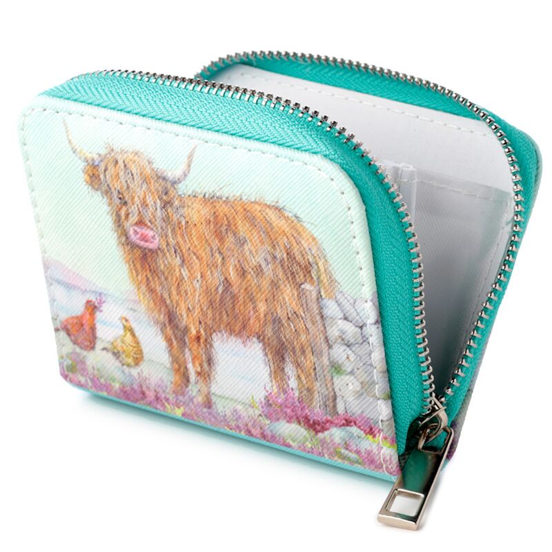 Afbeelding laden in galerijviewer, Jan pashley highland coo koe rondrits portemonnee - small
