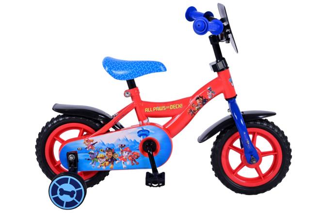 Afbeelding laden in galerijviewer, Paw Patrol Kinderfiets Jongens 10 inch Rood Blauw Doortrapper
