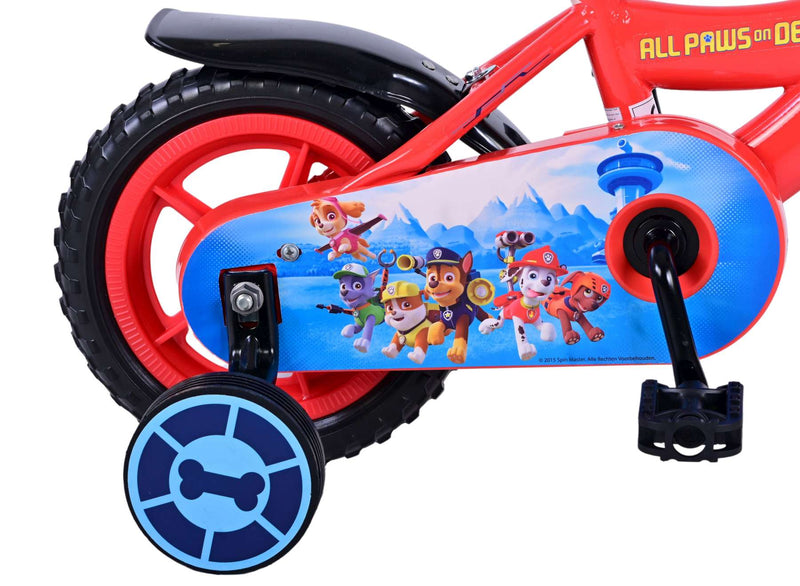 Afbeelding laden in galerijviewer, Paw Patrol Kinderfiets Jongens 10 inch Rood Blauw Doortrapper
