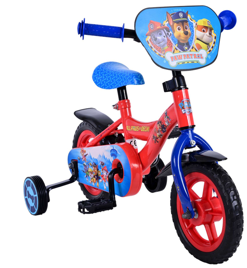 Afbeelding laden in galerijviewer, Paw Patrol Kinderfiets Jongens 10 inch Rood Blauw Doortrapper
