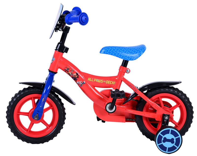 Afbeelding laden in galerijviewer, Paw Patrol Kinderfiets Jongens 10 inch Rood Blauw Doortrapper
