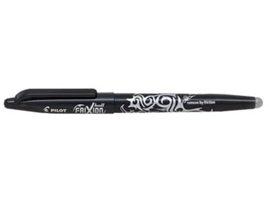 Rollerballpen pilot fijn 0,35mm zwart gum direct overschrijfbaar uitwisbaar
