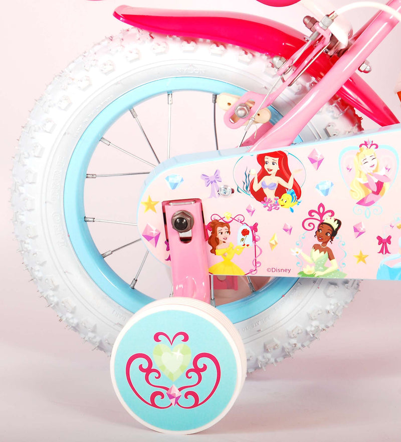 Afbeelding laden in galerijviewer, Disney Princess Kinderfiets - Meisjes - 12 inch - Roze - Twee Handremmen
